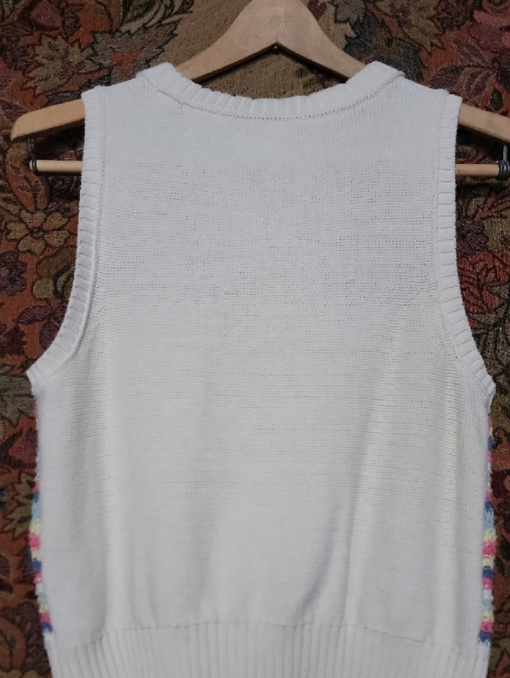 American Eagle Crocket Knit Tank Top Medium | Striped Boho Summer Sweater Vest - Picture 7 of 8